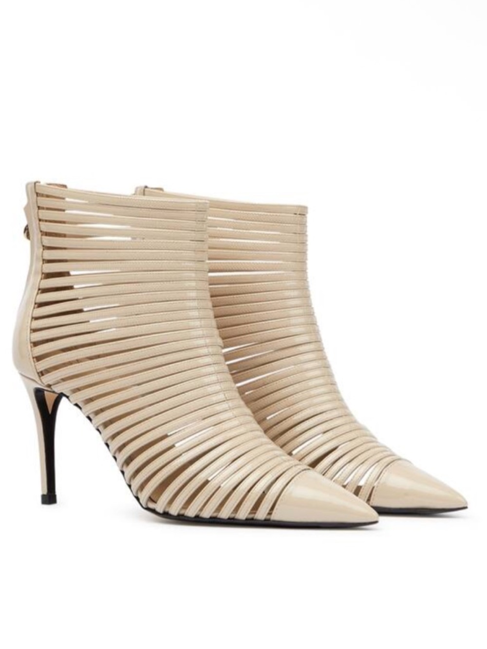 ALEVI MILANO Italy Giselle Sand Beige Pointed Ankle Heel Booties Shoes NWT $1187